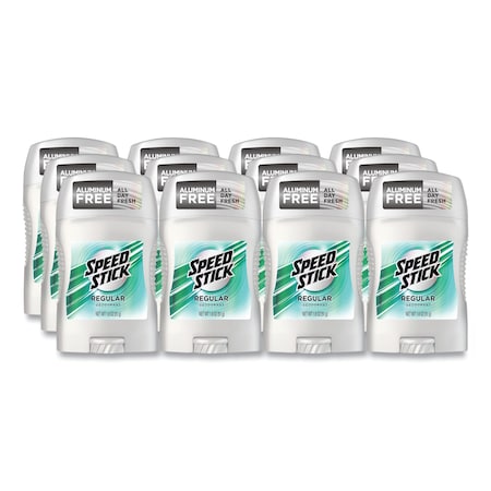 Speed Stick Deodorant, Regular Scent, 1.8 oz, White, PK12 94020